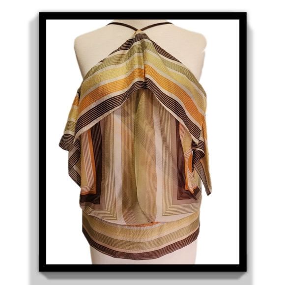 BCBGMaxAzria Silk Layered Open Tie Back Camisole - Picture 3 of 16